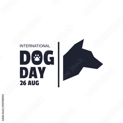 World Dog Day Logo Illustration August 26th.