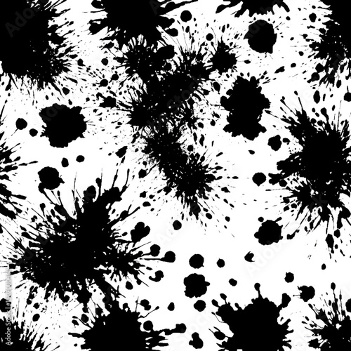 Black ink splatter background vector illustration for graphic design needs silhouette