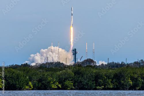 Rocket Launch Lifting off the Pad