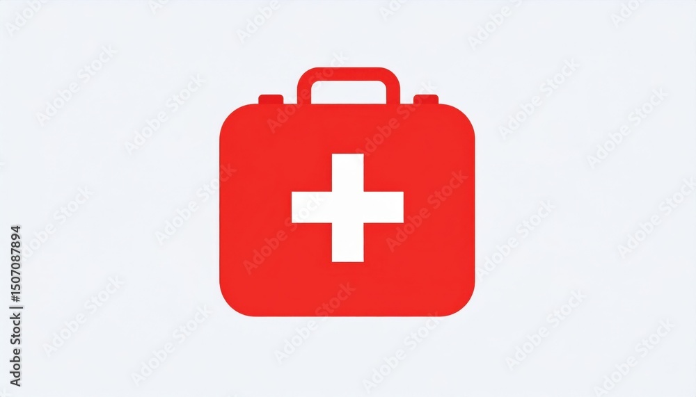 Red Medical First Aid Kit Icon Red Medical First Aid Kit Icon