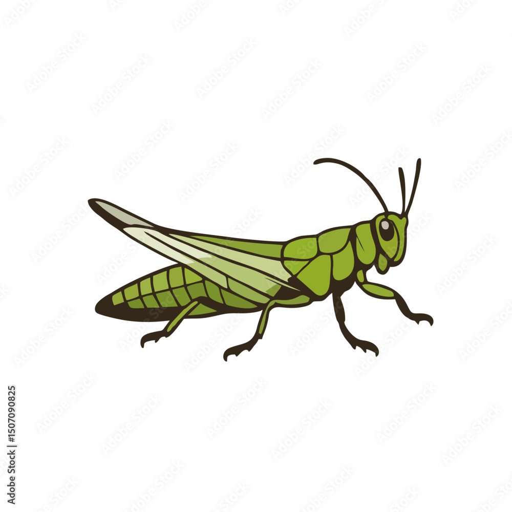 Fototapeta premium Locust Logo, Side Profile of a Locust in Clean Vector Style