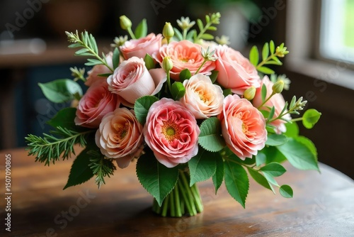 Elegant wedding floral arrangement featuring vibrant blooms and lush greenery, perfect for centerpieces or ceremony decor Ideal for wedding planning inspiration , luxury, wedding bouquet ideas