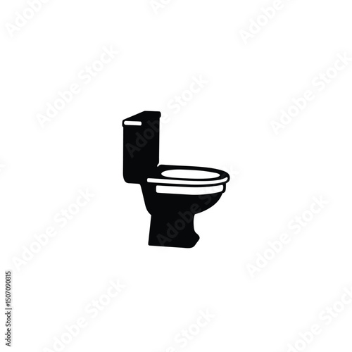 Silhouette of toilet on white background