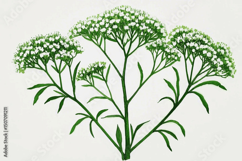Botanical Resilience in Soft Washes herb Yarrow isolated watercolor vector illustration svg