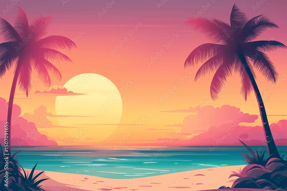 Obraz premium sunset on the beach