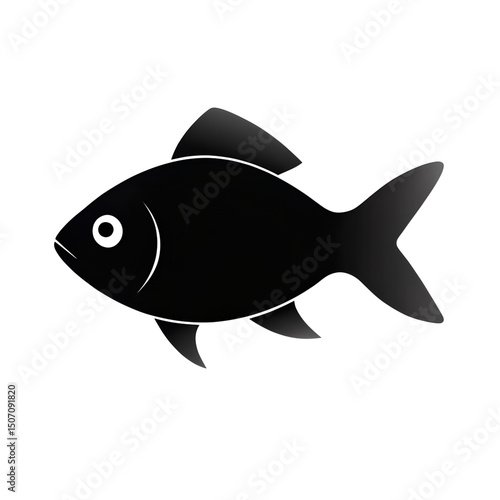 Small Fish Silhouette Icon Isolated On Transparent Background