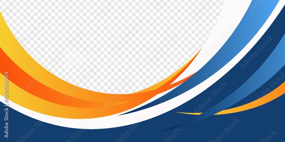 Obraz premium Modern business banner background in blue and orange colors