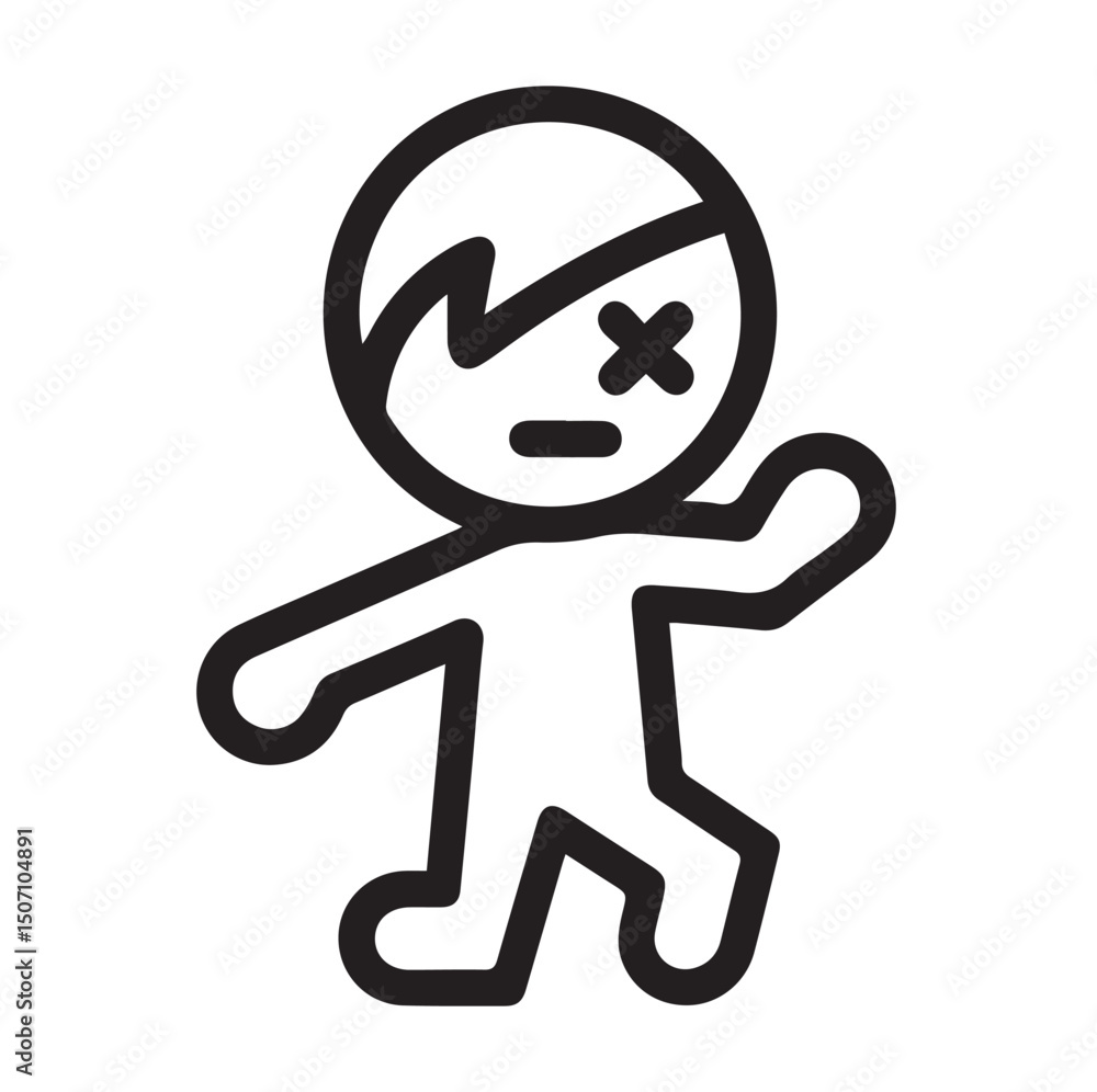 Obraz premium Cartoon Dead Character – A stick figure with 