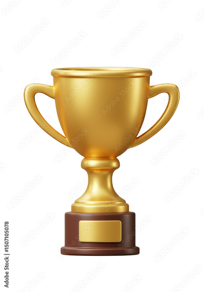 Realistic 3D Render of Golden Trophy Cup Award for Success and Victory Realistic 3D Render of Golden Trophy Cup Award for Success and Victory