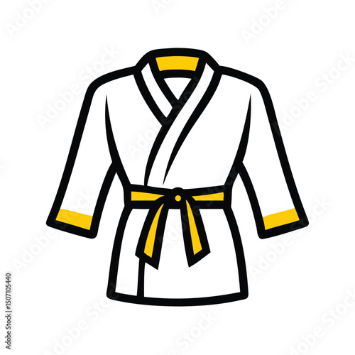 Karate Gi Traditional Gi Outfit Vector Art.