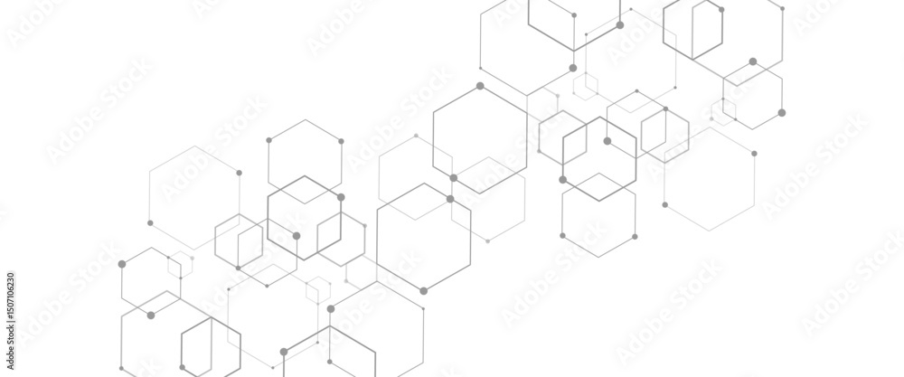 Obraz premium Vector technology abstract background with geometric abstract background with simple hexagonal elements