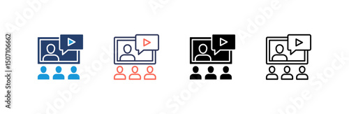 Webinar Icon set multiple style collection