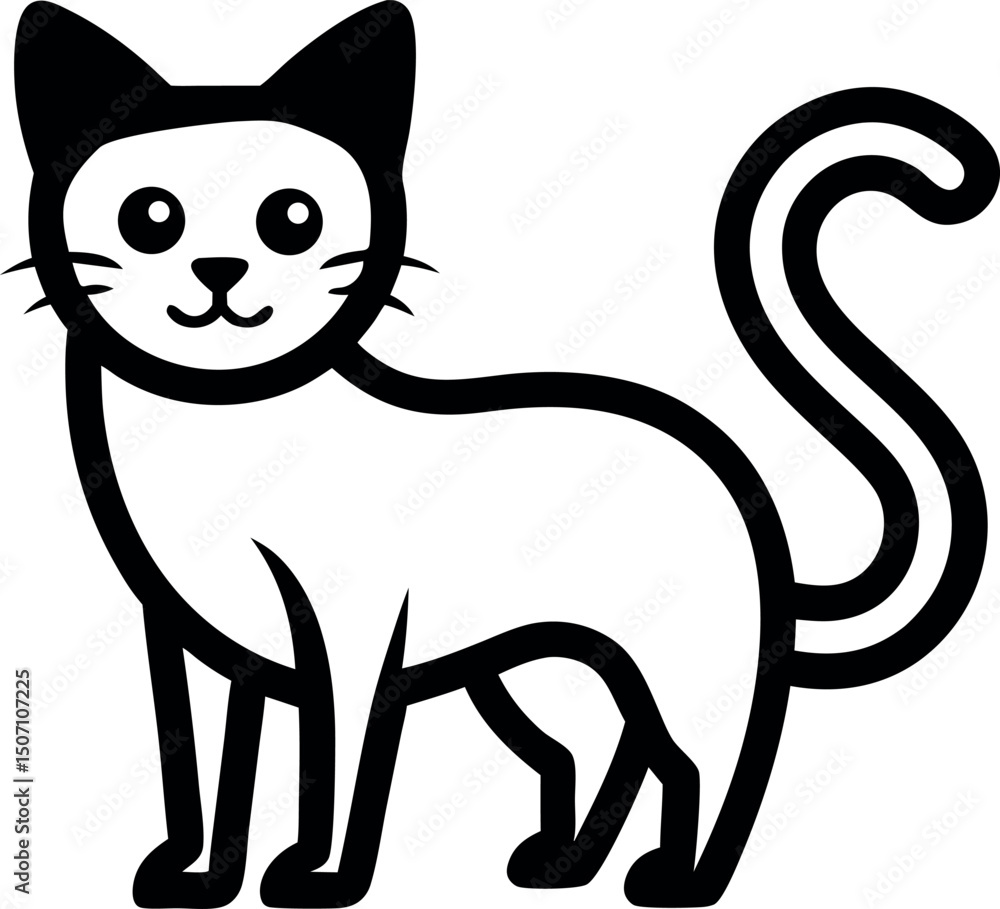 Simple Cat Illustration in Vector Format with Clean Lines and Modern Design Simple Cat Illustration in Vector Format with Clean Lines and Modern Design