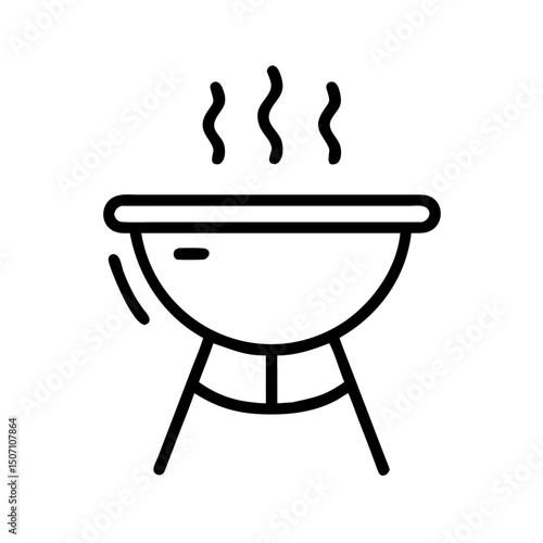 Grill steaming in minimalist style representing cooking icon  