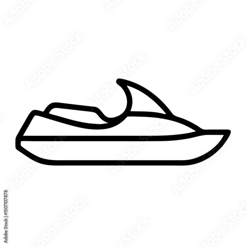 Jet ski outline icon in minimalist style  