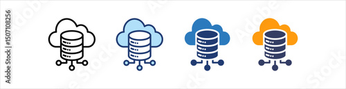 Hosting Icon Set Multiple Style Collection