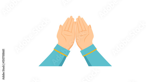 Spiritual Connection Muslim Prayer Hands