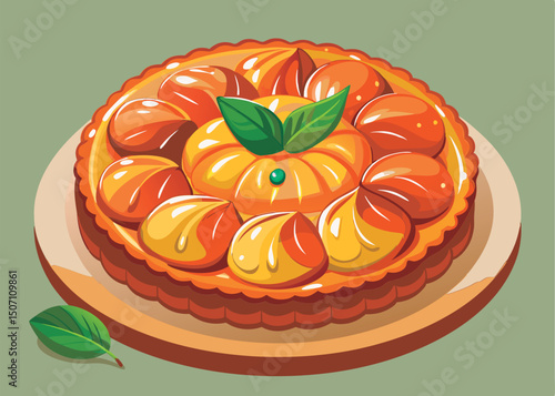Delicious autumn tart with fall colors.