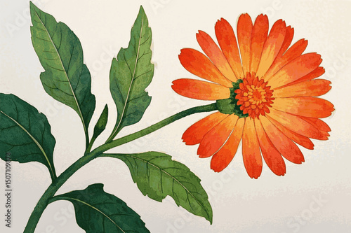 Golden Essence: Calendula’s Glow herb Calendula isolated watercolor vector illustration svg