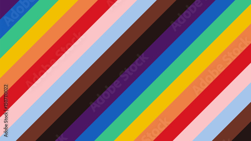 Pride Background with LGBTQ Inclusive Pride Flag Colours. Rainbow Stripes Wallpaper for LGBT Pride Month. Vector Illustration.