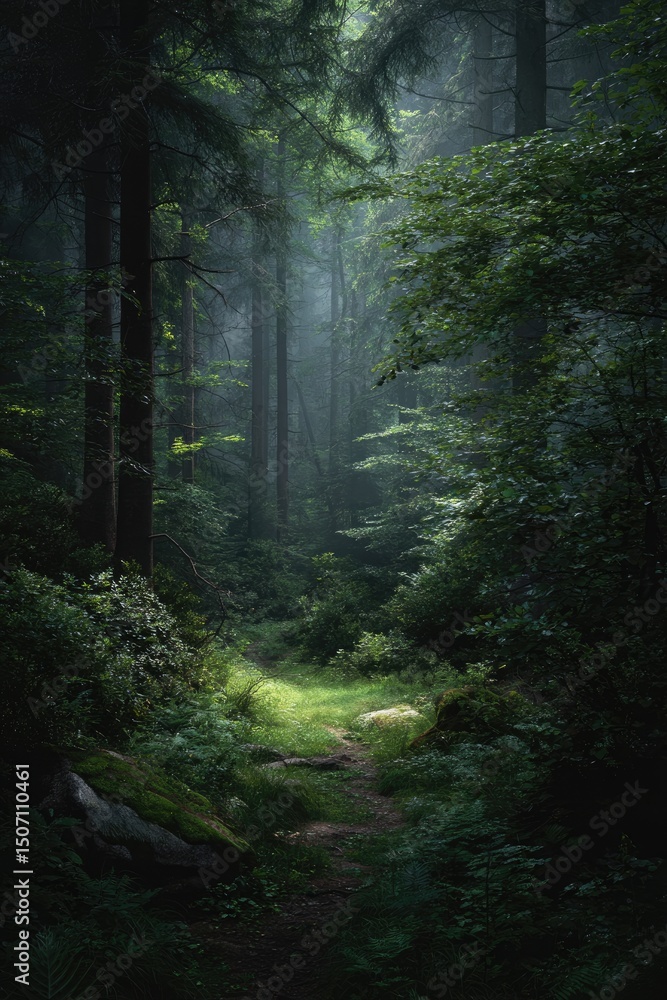 Obraz premium forest in the fog