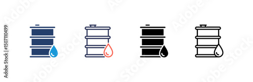Oil Tank Icon set multiple style collection