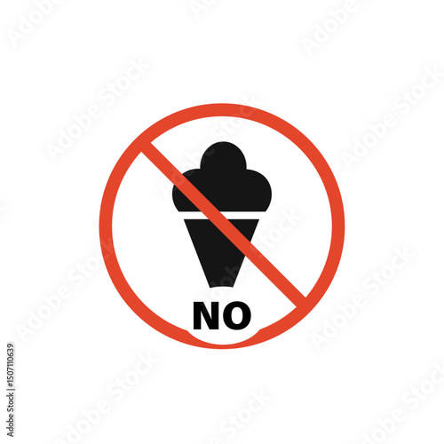 Ice cream sign with a bright and colorful icon of an ice cream cone. Minimalist and modern design showing a waffle cone with creamy ice cream scoop on top. Perfect for use in advertising ice cream sho