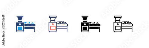 Pitting Machine Icon set multiple style collection