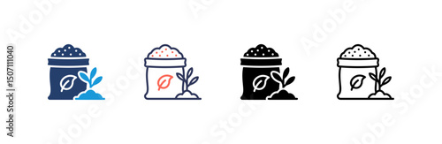 Fertilizer Icon set multiple style collection