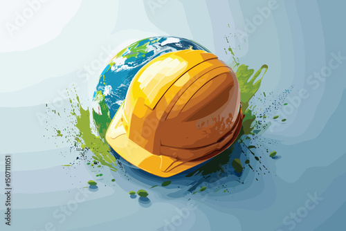 world helmet labor day 3d icon