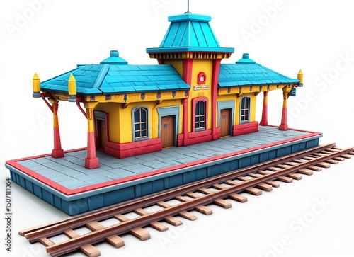Cartoon Train Station