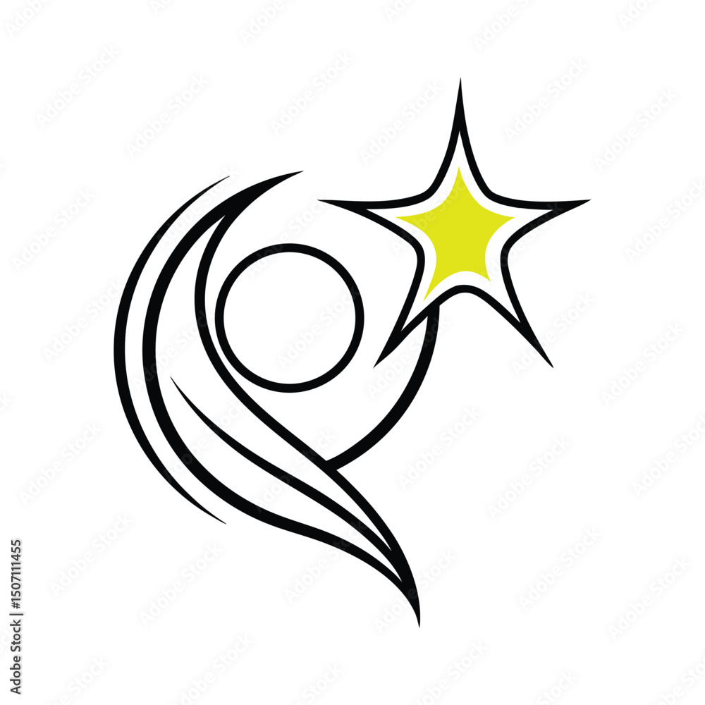 Reaching for the Star Abstract Figure Achieving Success Reaching for the Star Abstract Figure Achieving Success