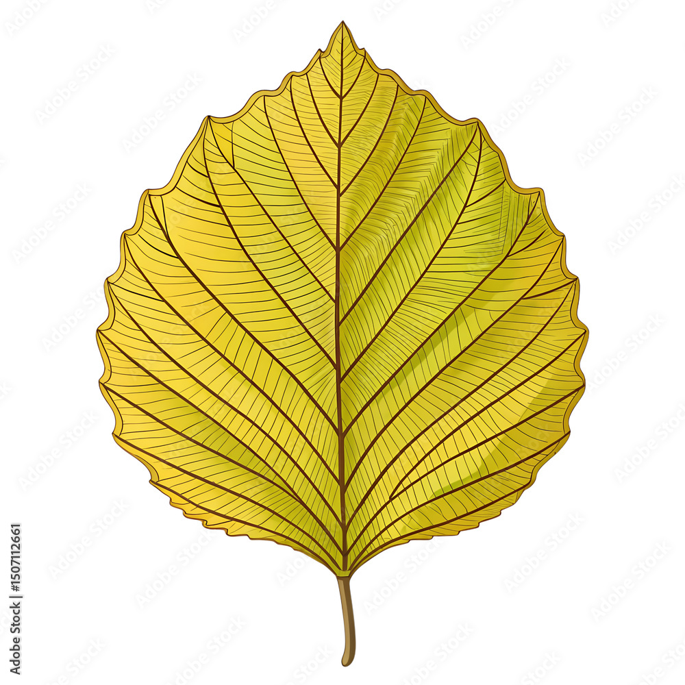 Obraz premium Witch Hazel Leaf Simple Lines isolated on transparent background