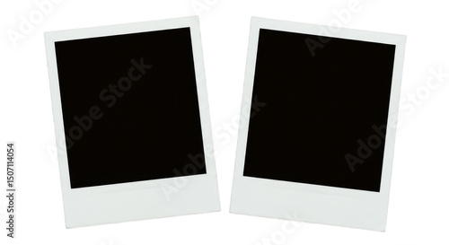 Retro Style Photo Frames White Border Isolated On Transparent Background