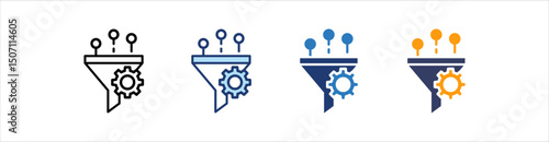 Filter Icon Set Multiple Style Collection