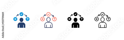 Decision Making Icon set multiple style collection