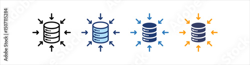 Aggregation Icon Set Multiple Style Collection
