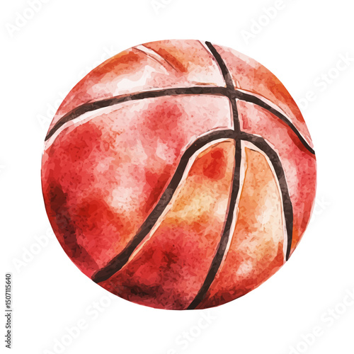 My Watercolor illustration, basketball painting illustration isolated on a white background, illustration, AI painting design, vector illustration set, eps format