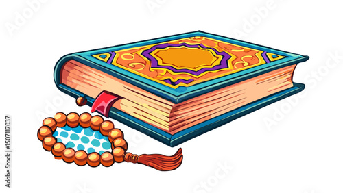 Sacred Quran and Prayer Beads for Worship