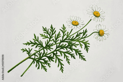 Serene Blooms in Watercolor Hues herb chamomile isolated watercolor vector illustration svg