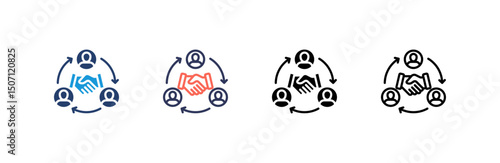 Collaboration Icon set multiple style collection