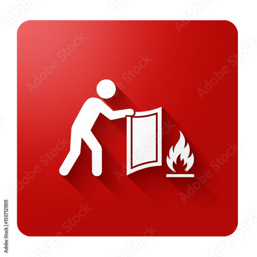 Fire blanket usage icon, indicating fire suppression with a fire blanket.