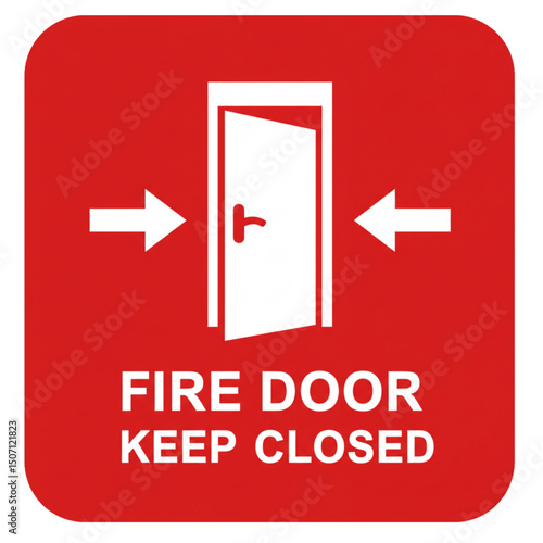 Keep fire door closed icon to ensure containment during fires.