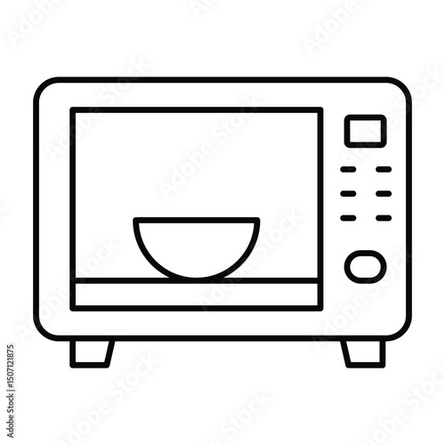 Microwave thinline icon, vector, pixel perfect, illustrator file 
