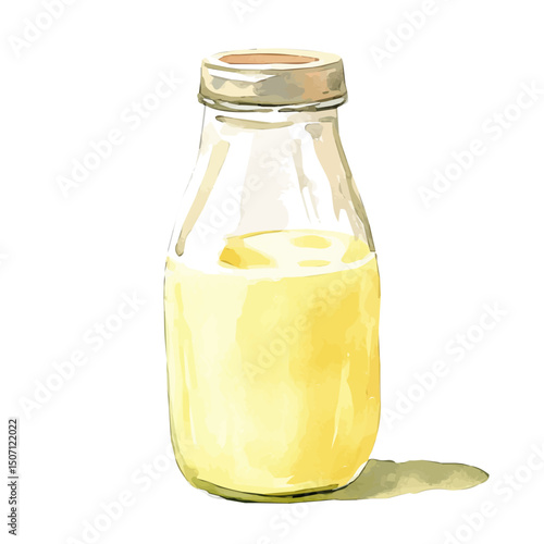 My Watercolor illustration, buttermilk painting illustration isolated on a white background, illustration, AI painting design, vector illustration set, eps format