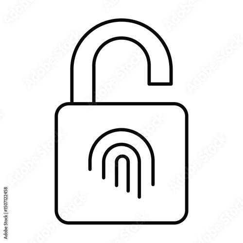 Smart Fingerprint Lock thinline icon, vector, pixel perfect, illustrator file 
