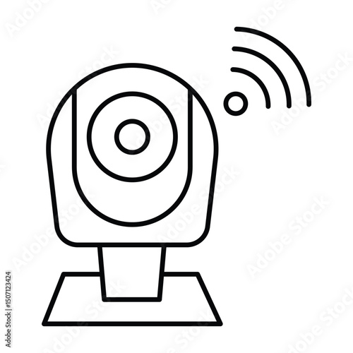  Wireless Webcam thinline icon, vector, pixel perfect, illustrator file 
