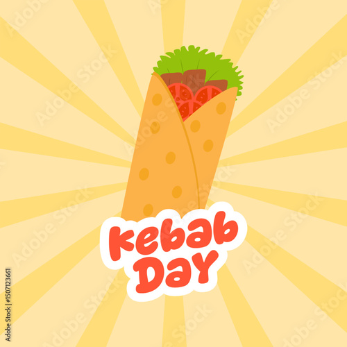 Vector graphic of Kebab Day for Kebab Day celebration.