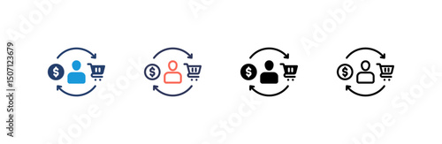 Customer  Icon set multiple style collection
