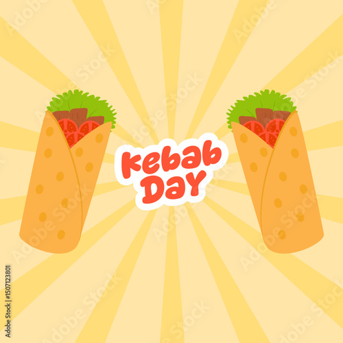 Vector graphic of Kebab Day for Kebab Day celebration.